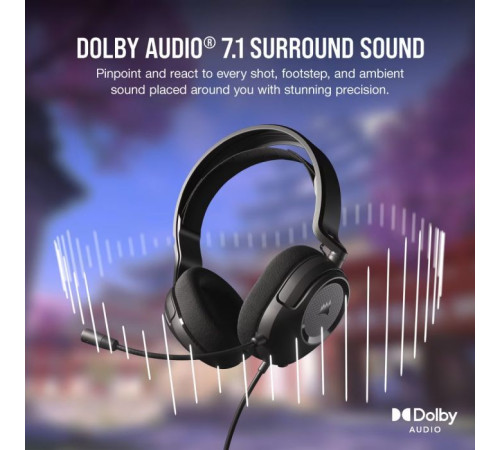 Навушники Corsair HS35 Surround v2 Multiplatform Gaming Carbon (CA-9011386-EU)