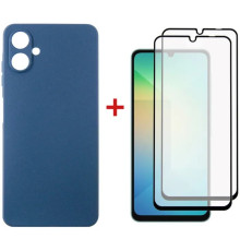 Чохол до мобільного телефона Dengos Kit Samsung Galaxy A06 Carbon + 2 pcs glass (Blue) (DG-CTG2P-06)