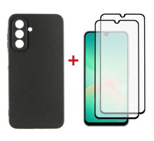 Чохол до мобільного телефона Dengos Kit Samsung Galaxy A26 Carbon + 2 pcs glass (Black) (DG-CTG2P-08)