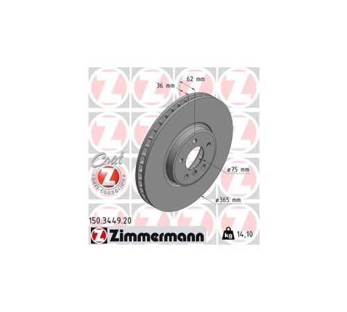 Гальмівний диск ZIMMERMANN 150.3449.20