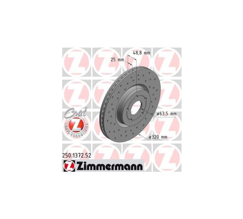 Гальмівний диск ZIMMERMANN 250.1372.52
