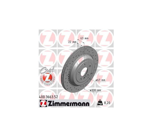 Гальмівний диск ZIMMERMANN 400.3663.52