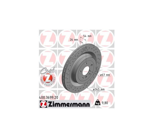 Гальмівний диск ZIMMERMANN 400.3699.20