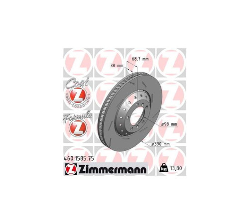 Гальмівний диск ZIMMERMANN 460.1585.75