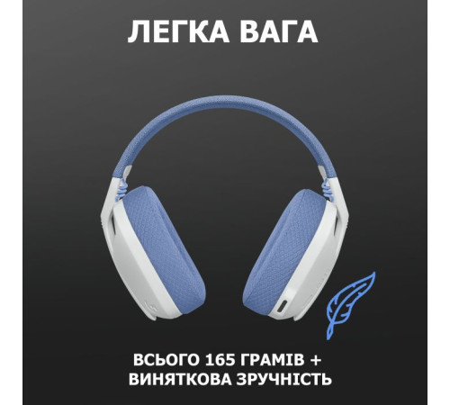Навушники Logitech G435 Lightspeed Wireless Gaming Headset White (981-001074)