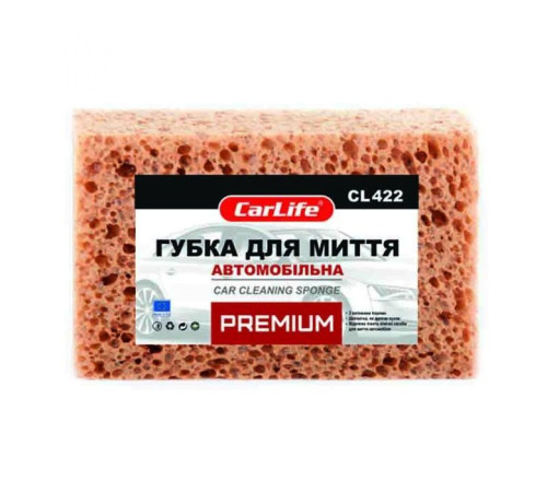 Губка для миття CarLife PREMIUM з великими порами 190x120x70mm, коричнева (CL-422)