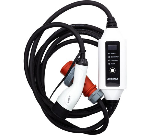 Зарядний пристрій для електромобіля Duosida Type 2 - CEE, 32A, 22кВт, 3-фазное, 5 м (EV200320)