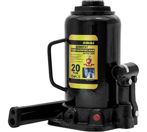 Домкрат Sigma гідравлічний пляшковий 20т H 242-452мм (6101201)