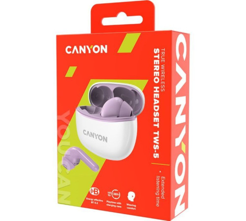 Навушники Canyon TWS-5 Purple (CNS-TWS5PU)
