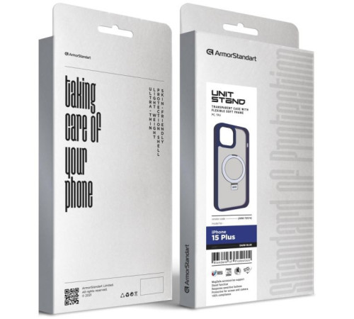 Чохол до мобільного телефона Armorstandart Unit Stand Apple iPhone 15 Plus Dark Blue (ARM70574)