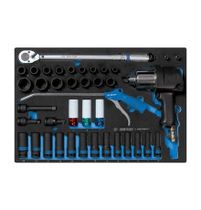 Набір інструментів KING TONY пневмогайковерт з принаддям 41 шт (9-44803AMPV01)