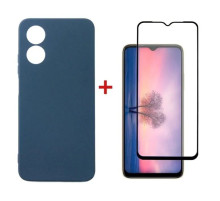 Чохол до мобільного телефона Dengos Kit for OPPO A17 case + glass (Blue) (DG-KM-01)