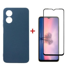 Чохол до мобільного телефона Dengos Kit for OPPO A17 case + glass (Blue) (DG-KM-01)