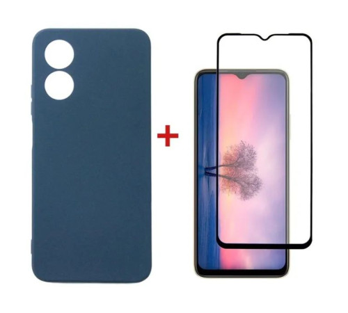 Чохол до мобільного телефона Dengos Kit for OPPO A17 case + glass (Blue) (DG-KM-01)