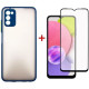 Чохол до мобільного телефона Dengos Kit for Samsung Galaxy A03s case + glass (Blue) (DG-KM-25)
