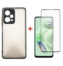 Чохол до мобільного телефона Dengos Kit for Xiaomi Redmi Note 12 Pro 5g case + glass (Black) (DG-KM-30)