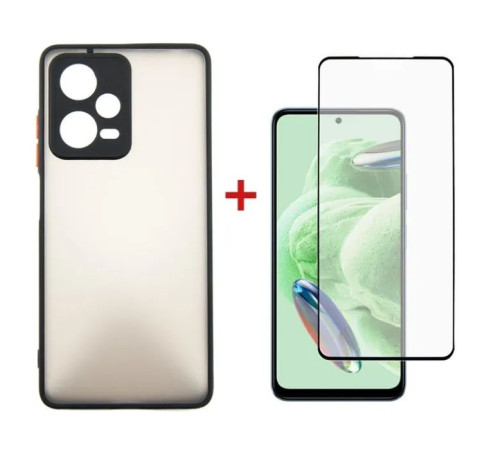 Чохол до мобільного телефона Dengos Kit for Xiaomi Redmi Note 12 Pro 5g case + glass (Black) (DG-KM-30)