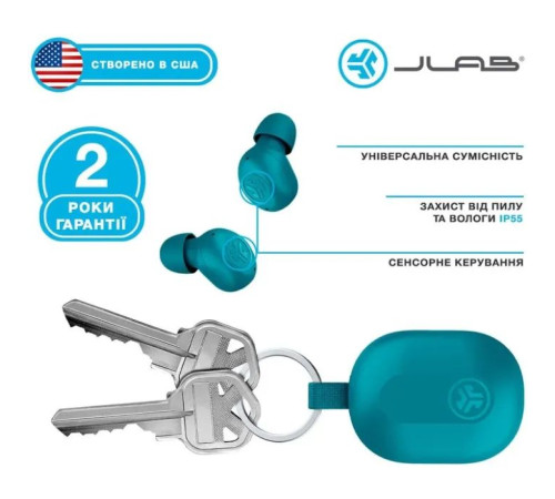 Навушники Jlab JBuds Mini Aqua Teal (IEUEBJBMINIRAQUA124)