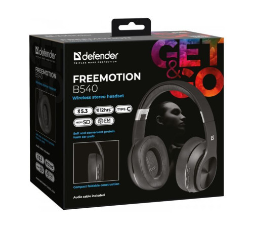 Навушники Defender FreeMotion B540 Bluetooth Black (63540)