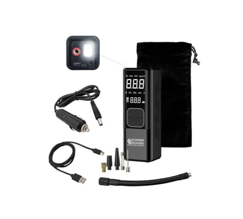 Автомобільний компресор Konner&Sohnen акумуляторний KS P20, 120Вт, 6000мАг, 150psi, 23л/хв, 0.9кг (KSP20)