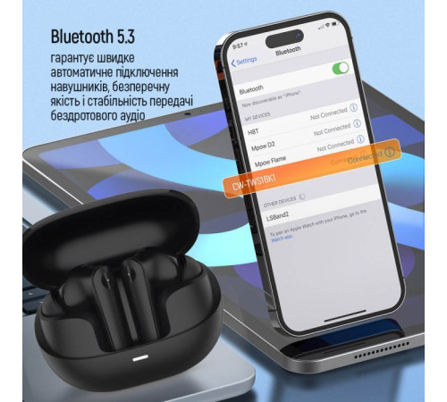 Навушники ColorWay Slim TWS-1 Earbuds Long Life Black (CW-TWS1BK1)