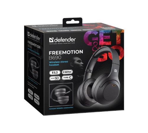 Навушники Defender FreeMotion B690 Bluetooth Black (63690)