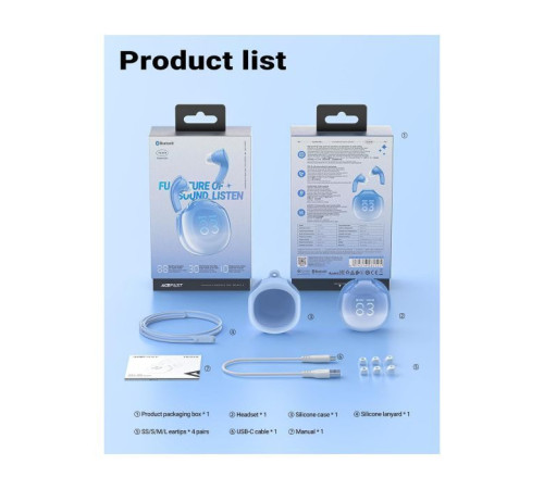 Навушники Acefast T9 Glacier Blue (6974316282525)