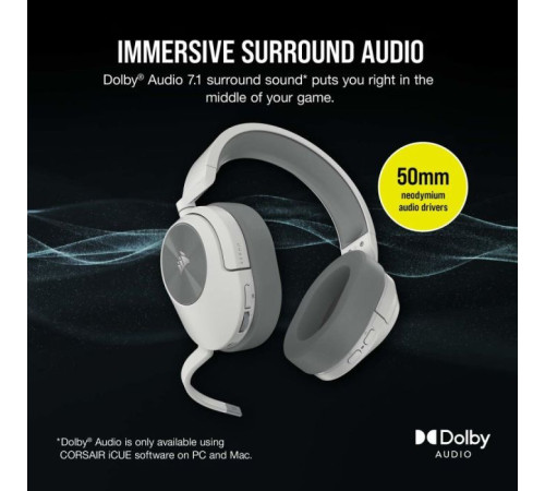 Навушники Corsair HS55 Wireless Gaming Dolby 7.1 White (CA-9011281-EU)