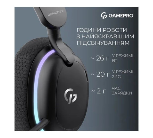 Навушники GamePro Asgard Bragi 7.1 RGB Tri-Mod Black (HSW250B)