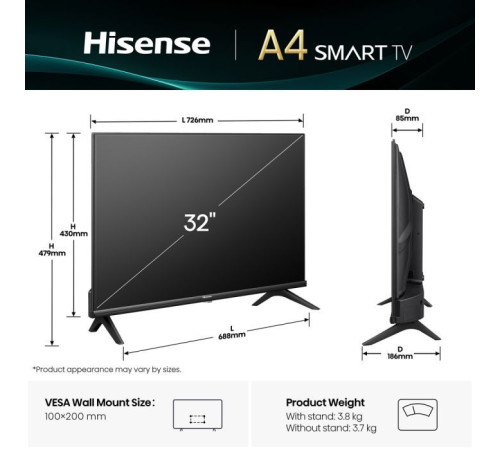 Телевізор Hisense 32A4Q