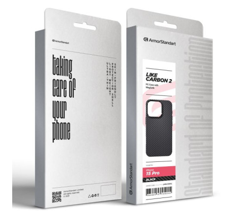 Чохол до мобільного телефона Armorstandart LikeCarbon2 MagCase для Apple iPhone 15 Pro Black (ARM83806)