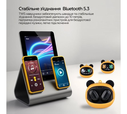 Навушники XoKo G05-face changing TWS Yellow-Black (G05-YEBK)