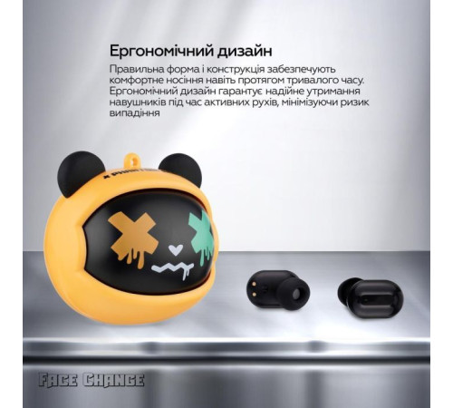 Навушники XoKo G05-face changing TWS Yellow-Black (G05-YEBK)