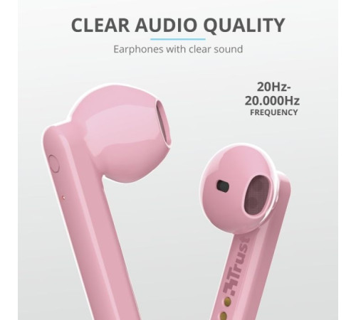 Навушники Trust Primo Touch True Wireless Mic Pink (23782)