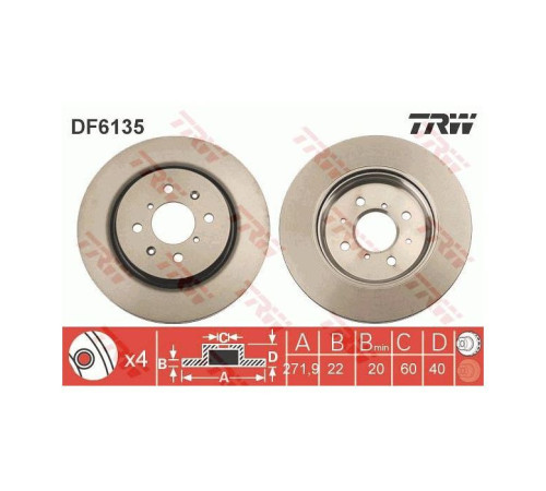 Гальмівний диск TRW DF6135