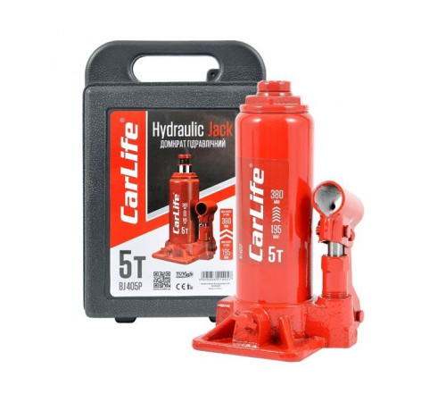 Домкрат CarLife 5т 195-380мм (BJ405P)