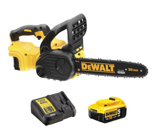 Цепная пила DeWALT 18 В, 5 Ач, шина 30 см, цепь OREGON 3/8 (DCM565P1)
