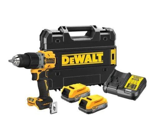 Шуруповерт DeWALT XR Li-Ion PowerStack 90 Нм, 18V 2x1.7Ah, кейс TSTAK (DCD805E2T)