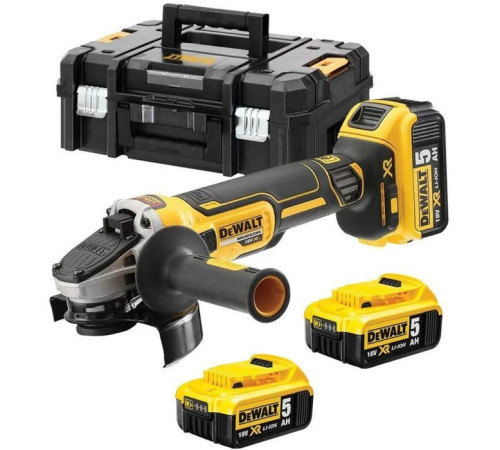 Шлифовальная машина DeWALT DCG405 18В XR Li-lon, 125 мм, 3x5Ah, кейс TSTAK (DCG405P3)