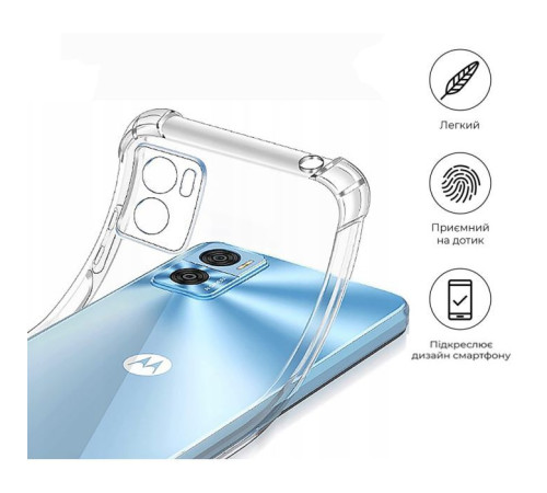 Чохол до мобільного телефона BeCover Anti-Shock Motorola Moto E22/E22i Clear (709321)