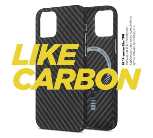 Чохол до мобільного телефона Armorstandart LikeCarbon MagCase Apple iPhone 15 Plus Black (ARM69292)