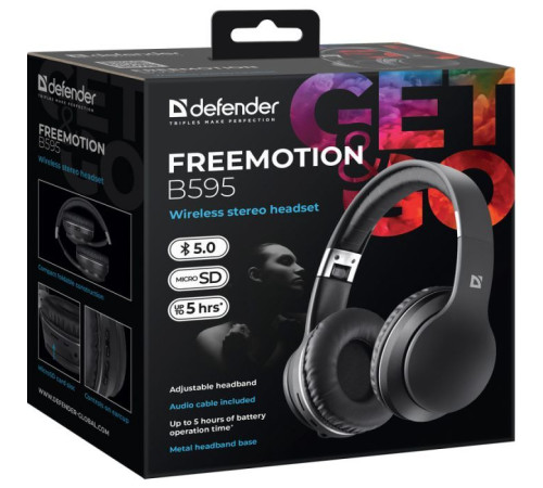 Навушники Defender FreeMotion B595 Bluetooth Black (63595)