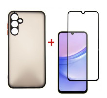 Чохол до мобільного телефона Dengos Kit for OPPO A18 case + glass (Black) (DG-KM-06)