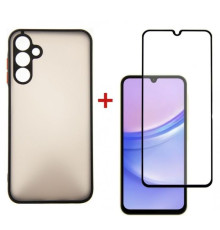 Чохол до мобільного телефона Dengos Kit for OPPO A18 case + glass (Black) (DG-KM-06)