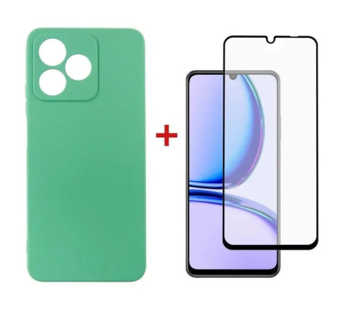 Чохол до мобільного телефона Dengos Kit for Realme C51 case + glass (Mint) (DG-KM-61)