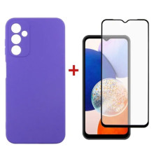 Чохол до мобільного телефона Dengos Kit for Samsung Galaxy A14 5G case + glass (Purple) (DG-KM-13)