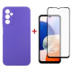 Чохол до мобільного телефона Dengos Kit for Samsung Galaxy A14 5G case + glass (Purple) (DG-KM-13)
