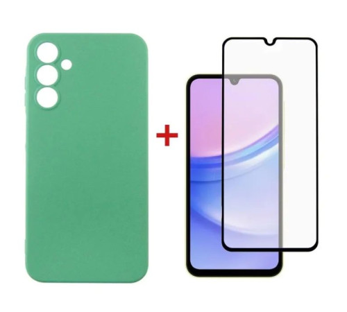 Чохол до мобільного телефона Dengos Kit for Samsung Galaxy A25 5G case + glass (Mint) (DG-KM-60)
