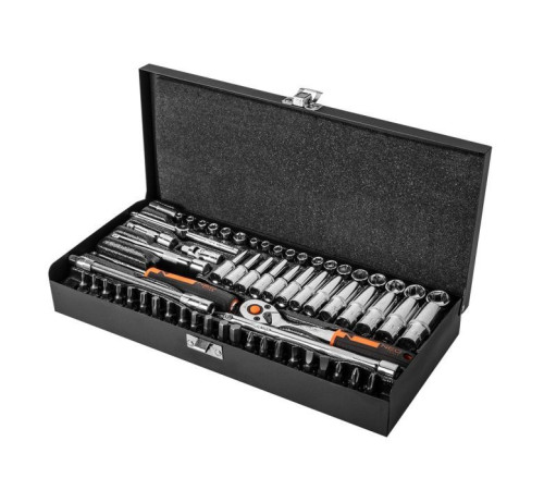 Набір інструментів Neo Tools 63шт, 1/4", CrV, металевий кейс (10-008)