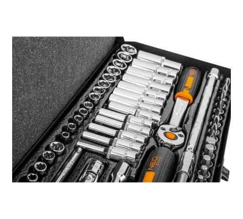 Набір інструментів Neo Tools 63шт, 1/4", CrV, металевий кейс (10-008)